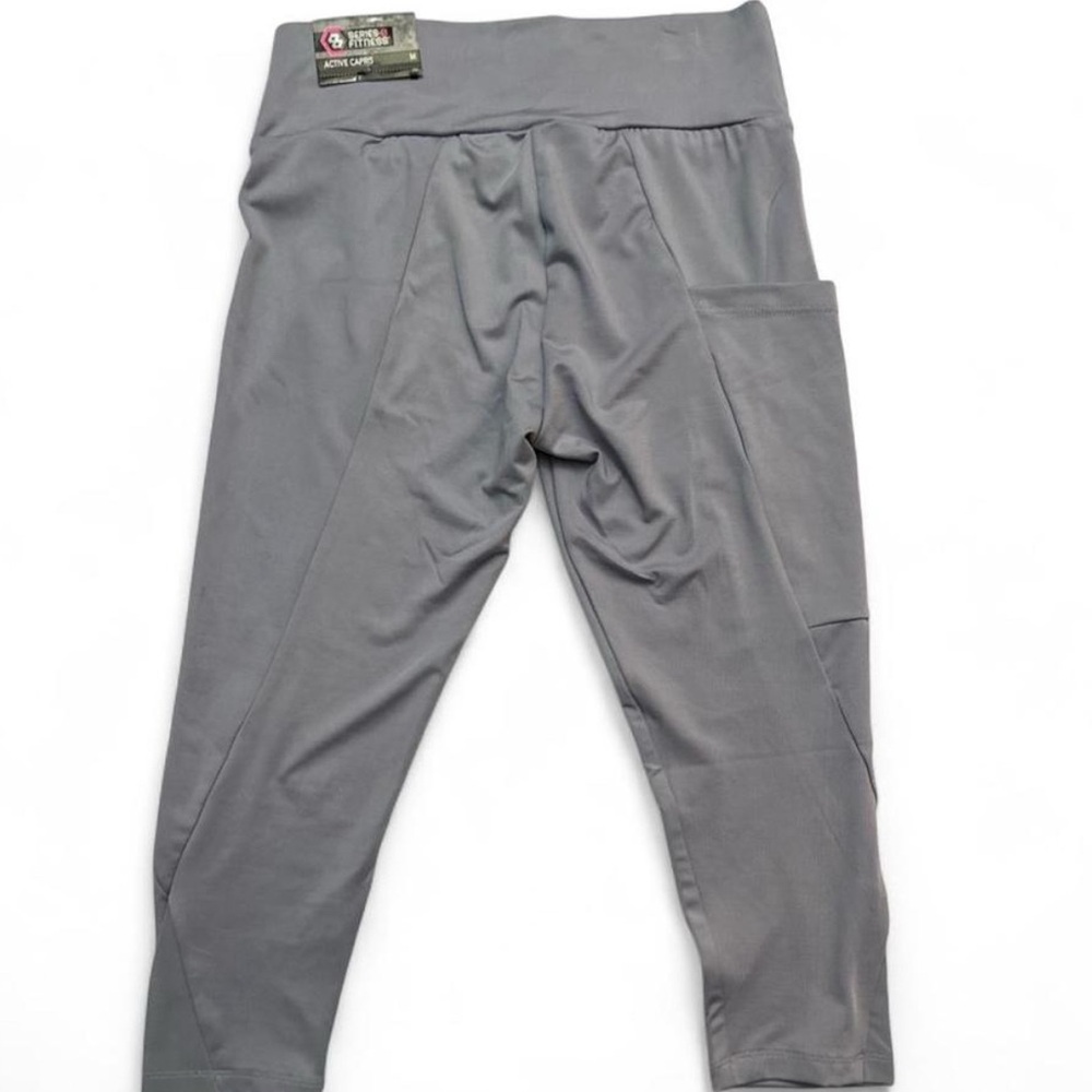 Women's High-Waisted Gray Leggings - Picture 3 of 6